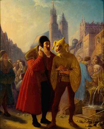 假牙`Stańczyk faking a toothache (1856) by Jan Matejko