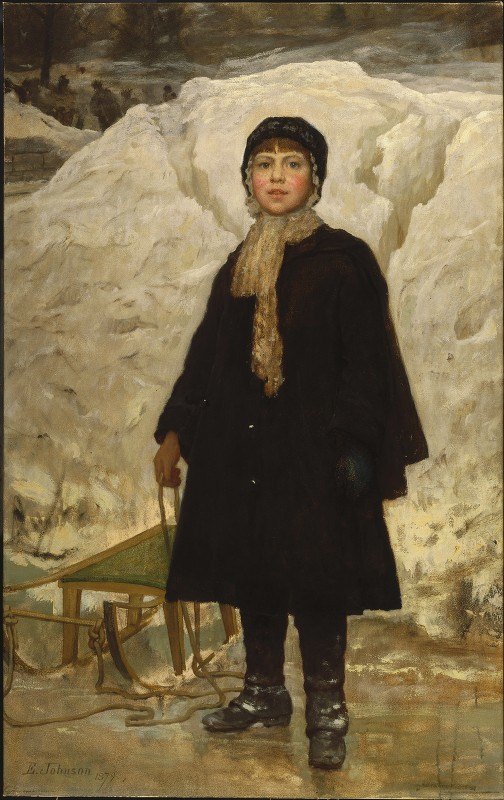 儿童肖像`Portrait Of A Child by Eastman Johnson