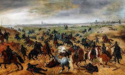 1600年在武特举行的莱克比克战役`The Battle of Lekkerbeetje at Vught 1600 by Sebastiaen Vrancx