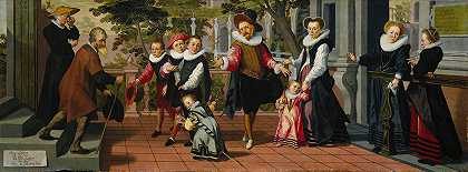 有钱的孩子，贫穷的父母`Rich Children, Poor Parents (1599) by Aert Pietersz.
