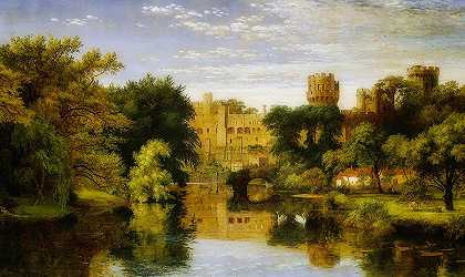 沃里克城堡`Warwick Castle by Jasper Francis Cropsey