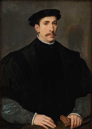 男人肖像`Portrait of a Man (1535 – 1568) by Willem Key