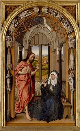 基督向他母亲显现`Christ Appearing to His Mother (ca. 1496) by Juan de Flandes