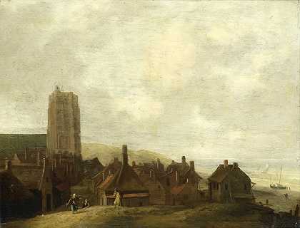 埃格蒙德·安泽的风景`View of Egmond aan Zee (1660 ~ 1708) by Ludolf Bakhuysen