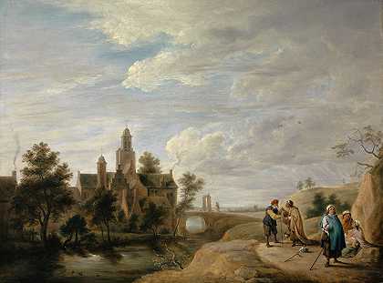 带有斯塔法格人物的景观`Landscape with Staffage Figures (1640–1650) by David Teniers The Younger
