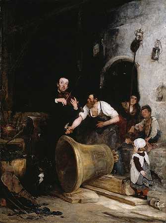 调整铃声`Toning the Bell (1874) by Walter Shirlaw