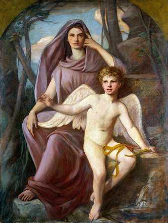 厄洛斯和穆萨`Eros Et Musa (1903) by Henry O. Walker
