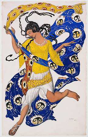 蝴蝶（安娜·巴甫洛娃的服装设计）`The Butterfly (Costume Design for Anna Pavlova) (1913) by Léon Bakst