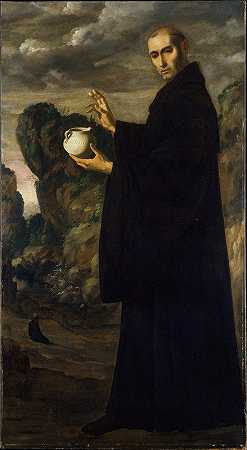 圣本笃`Saint Benedict (ca. 1640–45) by Francisco de Zurbarán