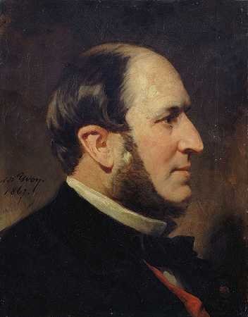 塞纳河省长豪斯曼男爵肖像（1809-1891）`Portrait du baron Haussmann (1809~1891), préfet de la Seine (1867) by Adolphe Yvon