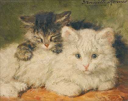 两只小猫`Two Kittens by Henriëtte Ronner-Knip