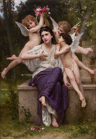 春梦（春梦）`Dream of Spring (Rêve de printemps) (1901) by William Bouguereau