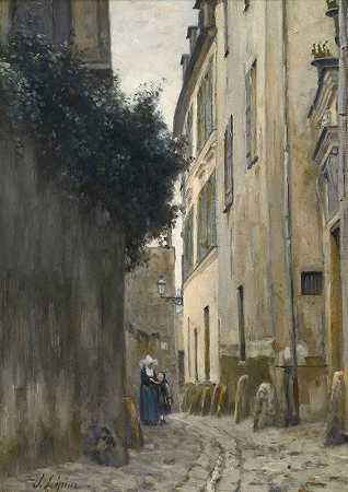 蒙马特。圣文森特大道`Montmartre. La Rue Saint~Vincent (circa 1875~76) by Stanislas Lépine