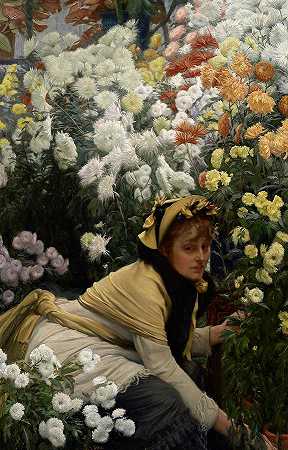 菊花`Chrysanthemums by James Tissot