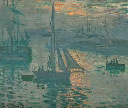 法国日落`French Sunset by Claude Monet