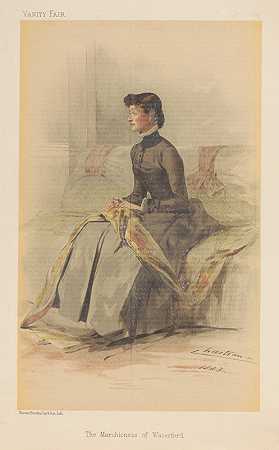 名利场女士们&;沃特福德公爵夫人，1883年9月1日`Vanity Fair; Ladies; ;The Marchioness of Waterford, September 1, 1883 (1883) by Théobald Chartran