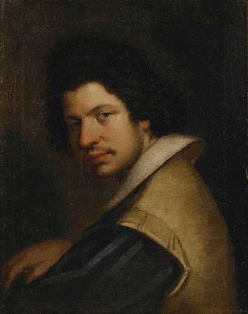 一个戴着头巾的男人的肖像`Portrait of a man wearing a ruff by Bernardo Strozzi