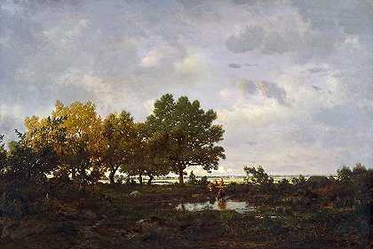 池塘`The Pond by Theodore Rousseau