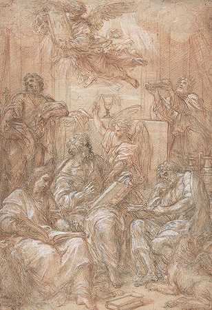 新旧特许的寓言`Allegory of the Old and New Dispensations (1700–8) by Carlo Maratti