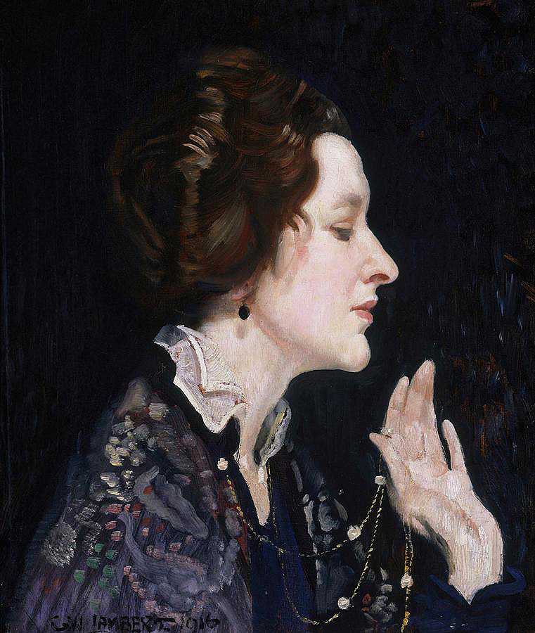 一位女士的肖像，西娅·普罗克托`Portrait of a Lady, Thea Proctor by George Washington Lambert