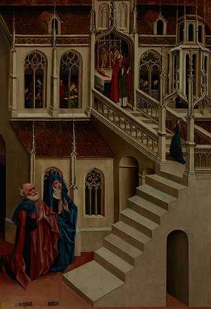 圣母玛利亚在圣殿中的展示——来自Marienfeld的祭坛面板`Presentation of the Virgin Mary in the Temple – Altar Panel from Marienfeld (1456~1457) by Johann Koerbecke