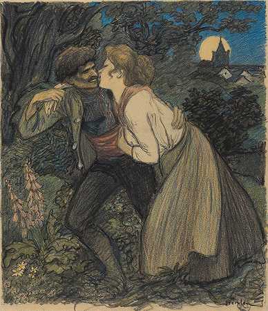 狼婊子`La Chienne Au Loup (1900) by Théophile Alexandre Steinlen