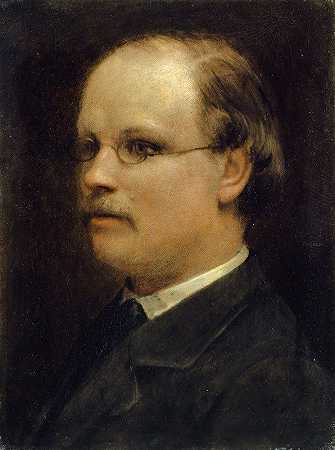 弗里茨·伯克哈特·布伦纳教授肖像`Portrait of Professor Fritz Burckhardt~Brenner (1868) by Arnold Böcklin