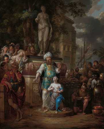 伊菲涅亚祭品`Sacrifice of Iphigenia (1690 ~ 1700) by Arnold Houbraken