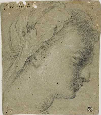女性头部侧面向右`Female Head in Profile to Right by Carlo Cignani