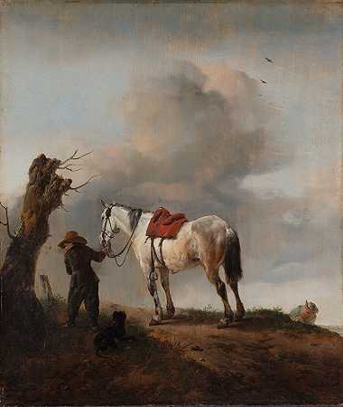 灰马`The Grey Horse (c. 1646) by Philips Wouwerman