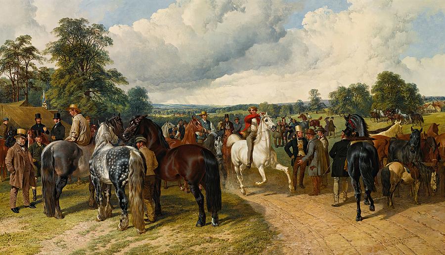 南区公地的赛马会`A Horse Fair on Southborough Common by John Frederick Herring Sr