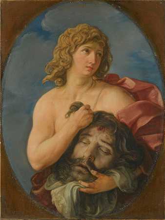 大卫和歌利亚的首领`David With The Head Of Goliath by Giovanni Andrea Sirani