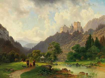 城堡脚下夏日的欢乐`The Pleasures of Summer at the Foot of a Castle by Joseph Holzer