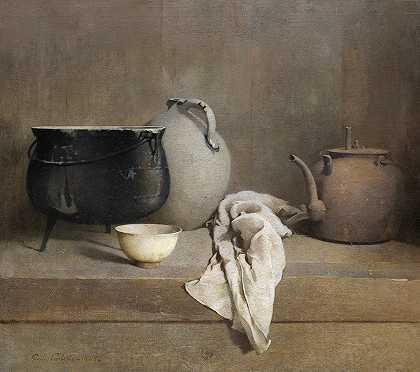 艾米尔·卡尔森的《灰色研究》`Study in Grey (1906) by Emil Carlsen