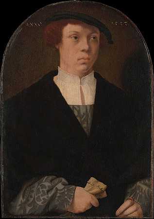 男人肖像`Portrait of a Man (1533) by Barthel Bruyn the Elder