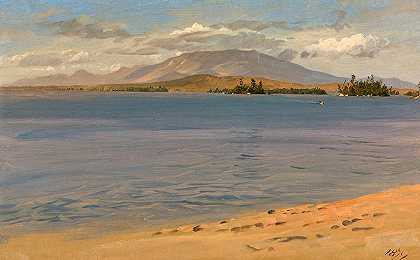 米利诺基特湖的卡塔赫丁山`Mount Katahdin from Millinocket Lake by Frederick Edwin Church