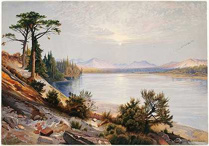 黄石河源`Head of Yellowstone River (ca. 1875) by Thomas Moran