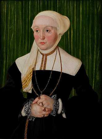 一位女士的肖像`Portrait of a Lady (1540–41) by Hans Mielich