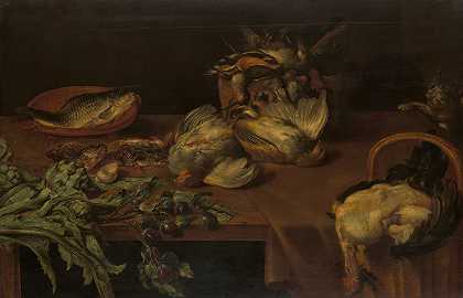 亚历山大·阿德里安森的《野禽静物》`Still Life with Wild Fowl (1632) by Alexander Adriaenssen