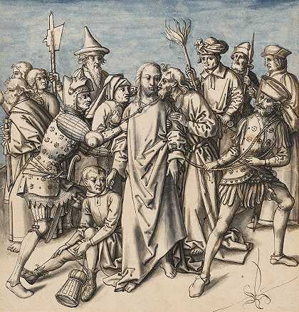 基督的俘虏`The Capture of Christ (1500) by Circle Of Hans Holbein The Elder
