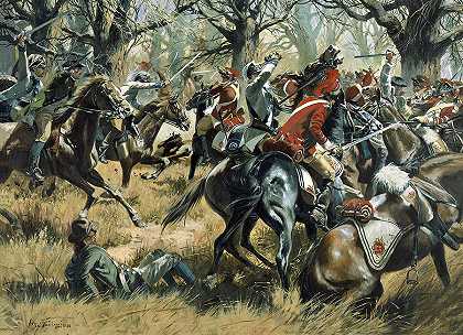 科彭斯战役，革命战争`The Battle of Cowpens, Revolutionary War by National Guard Don Troiani