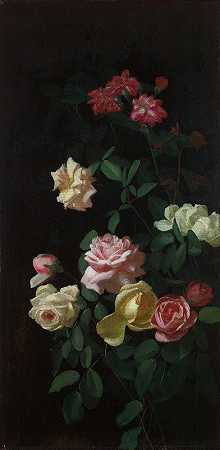 乔治·科克伦·兰布丁的玫瑰`Roses (1872) by George Cochran Lambdin