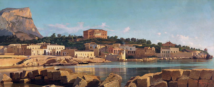 巴勒莫Aquasanta景观`View of Aquasanta, Palermo by Francesco Lojacono