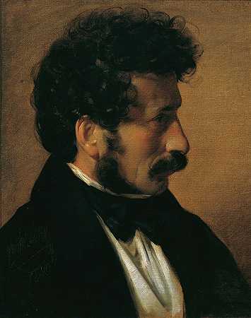 画家西奥多·阿尔科尼埃`Der Maler Theodor Alconière (1836) by Friedrich von Amerling
