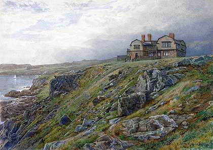 艺术家之家，罗得岛州纽波特`The Artist\’s Home, Newport, Rhode Island by William Trost Richards