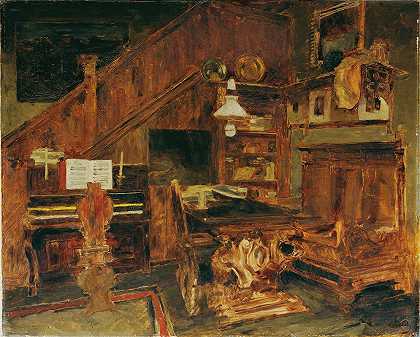 卡尔·舒克在威尼斯的艺术家工作室`Atelier des Künstlers in Venedig (1877) by Carl Schuch