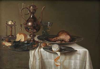 静物早餐片`Still Life. Breakfast Piece (1642) by Maerten Boelema De Stomme