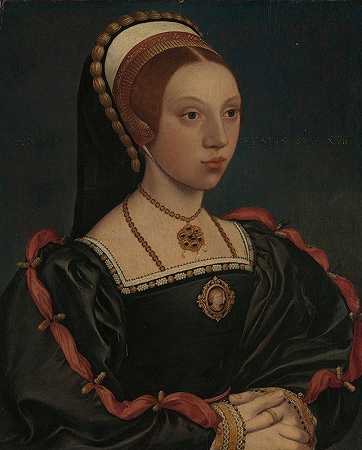 一位年轻女子的肖像`Portrait of a Young Woman (ca. 1540–45) by Workshop of Hans Holbein the Younger