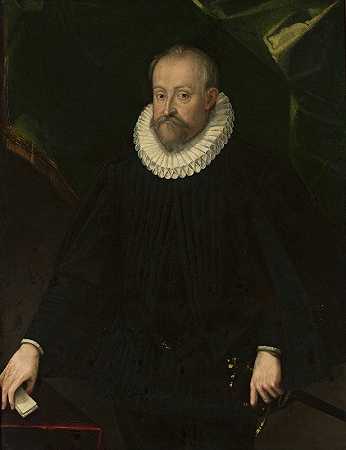 男子肖像`Portrait of a man by Hans von Aachen