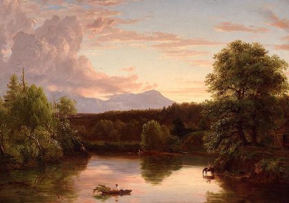 北山和卡茨基尔溪`North Mountain and Catskill Creek by Thomas Cole